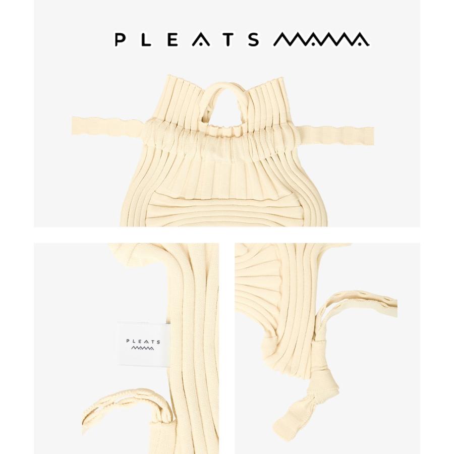 2026新ブランド！保証付 返品OK  PLEATS MAMA プリーツママ 日本 正規品  New Bow Backpack Glitter ニットバッグ 編み込み リュックバッグ バックパックの画像
