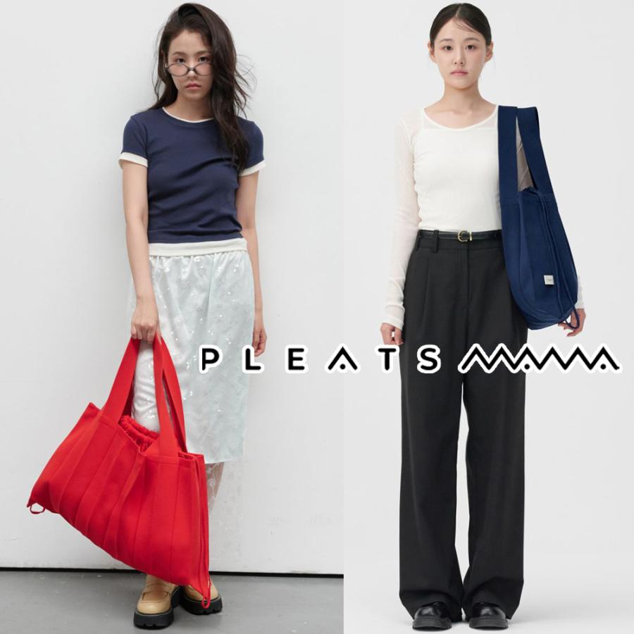 2026 保証付 返品OK PLEATS MAMA プリーツママ 日本 正規品 Big Shoulder Bag ニットバッグ 編み込み ビッグ ショルダーバッグ 大きめ トートバッグ_1