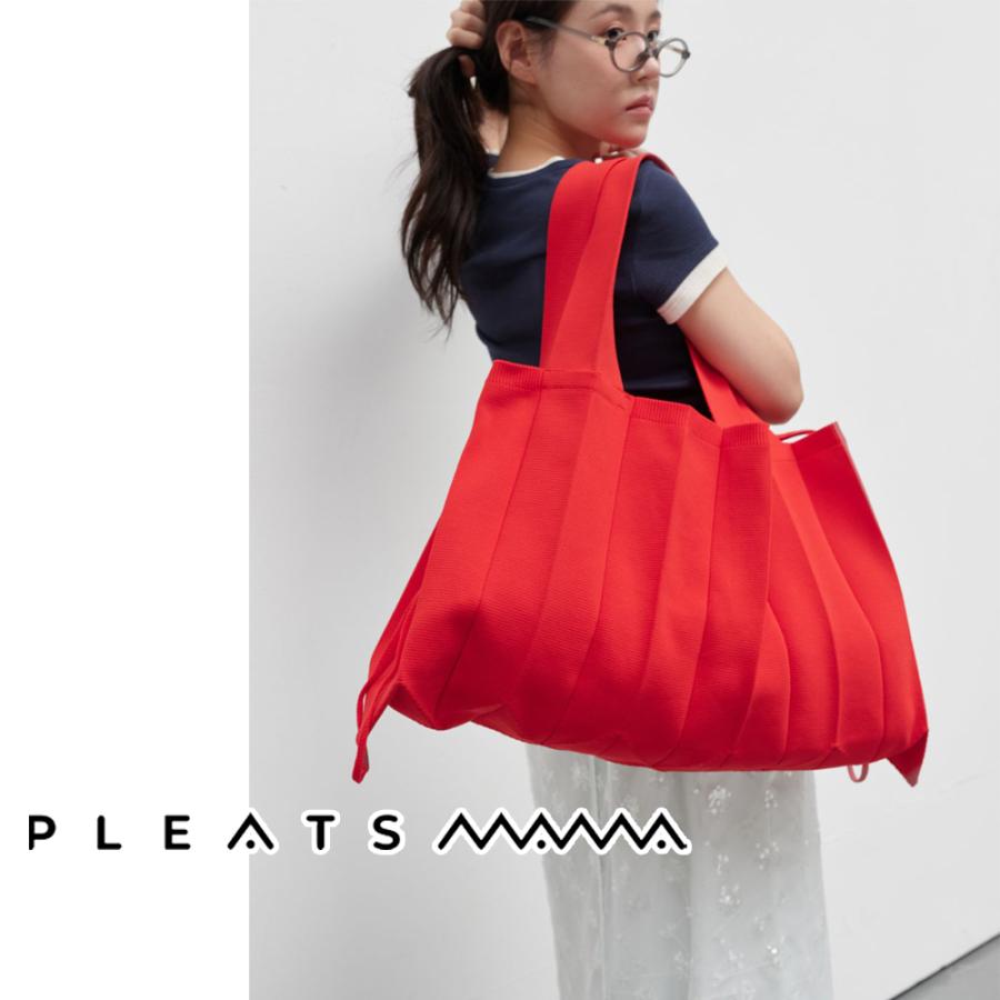 2026 保証付 返品OK PLEATS MAMA プリーツママ 日本 正規品 Big Shoulder Bag ニットバッグ 編み込み ビッグ ショルダーバッグ 大きめ トートバッグ_3
