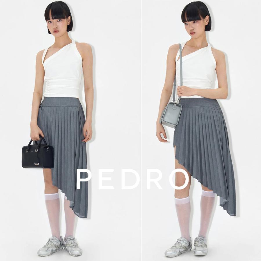 保証付 返品OK 日本　正規品 日本未入荷ブランド PEDRO ペドロ PW2-66390007 ロゴ Studio Ava Leather Bowling Bag ボウリングバッグ ハンドバック