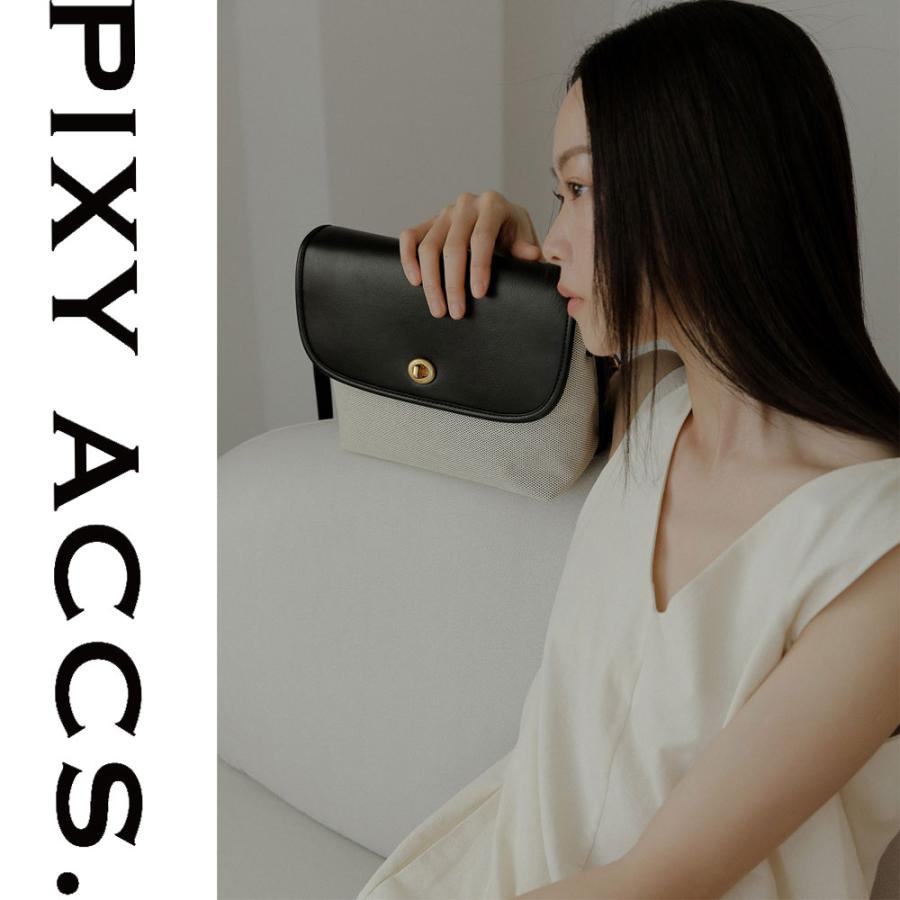 保証付 返品OK 日本正規代理店 PIXY ACCS. ピクシーアックス DS230003 レディース カジュアル キャンバス ビーガンレザー クラシカル ショルダーバッグ_1