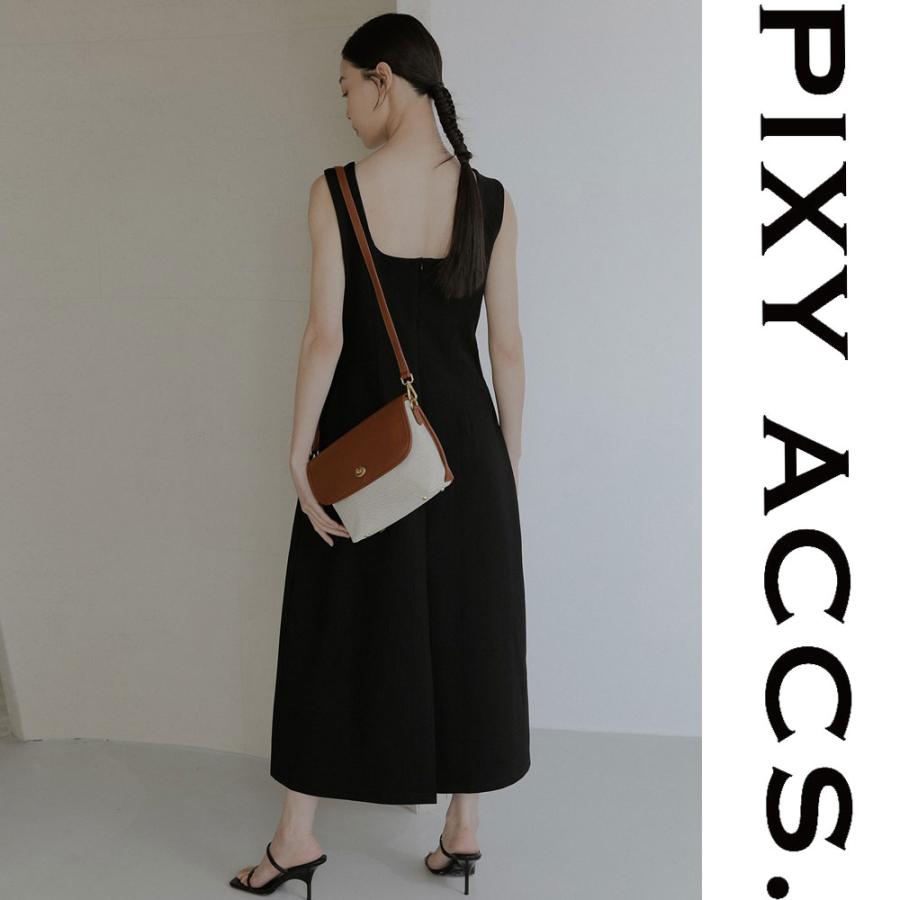 保証付 返品OK 日本正規代理店 PIXY ACCS. ピクシーアックス DS230003 レディース カジュアル キャンバス ビーガンレザー クラシカル ショルダーバッグ_2