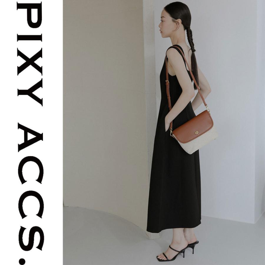 保証付 返品OK 日本正規代理店 PIXY ACCS. ピクシーアックス DS230003 レディース カジュアル キャンバス ビーガンレザー クラシカル ショルダーバッグ_5