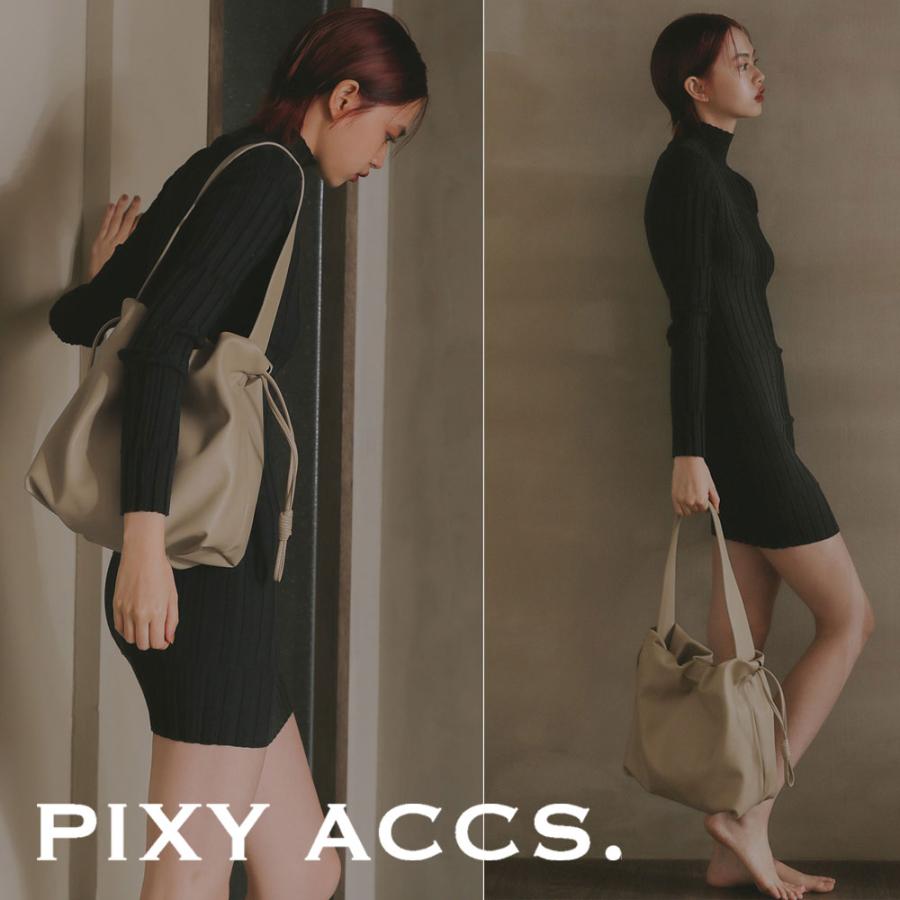 保証付 返品OK  日本正規代理店  2024 PIXY ACCS. ピクシーアックス  GR230010 レディース リッチ ロゴ 巾着 ショルダーバッグ ハンドバッグ トート ビジネス｜angelina｜07