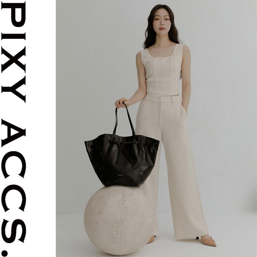 PIXY ACCS. Gen-Re 巾着トートバッグ A4対応 ライトブラウン 大容量 