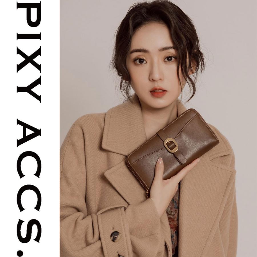 保証付 返品OK  日本正規代理店  2024 PIXY ACCS. ピクシーアックス  PW220007 レディース アンティークバックル ラウンドファスナー 長財布 ウォレット｜angelina｜04