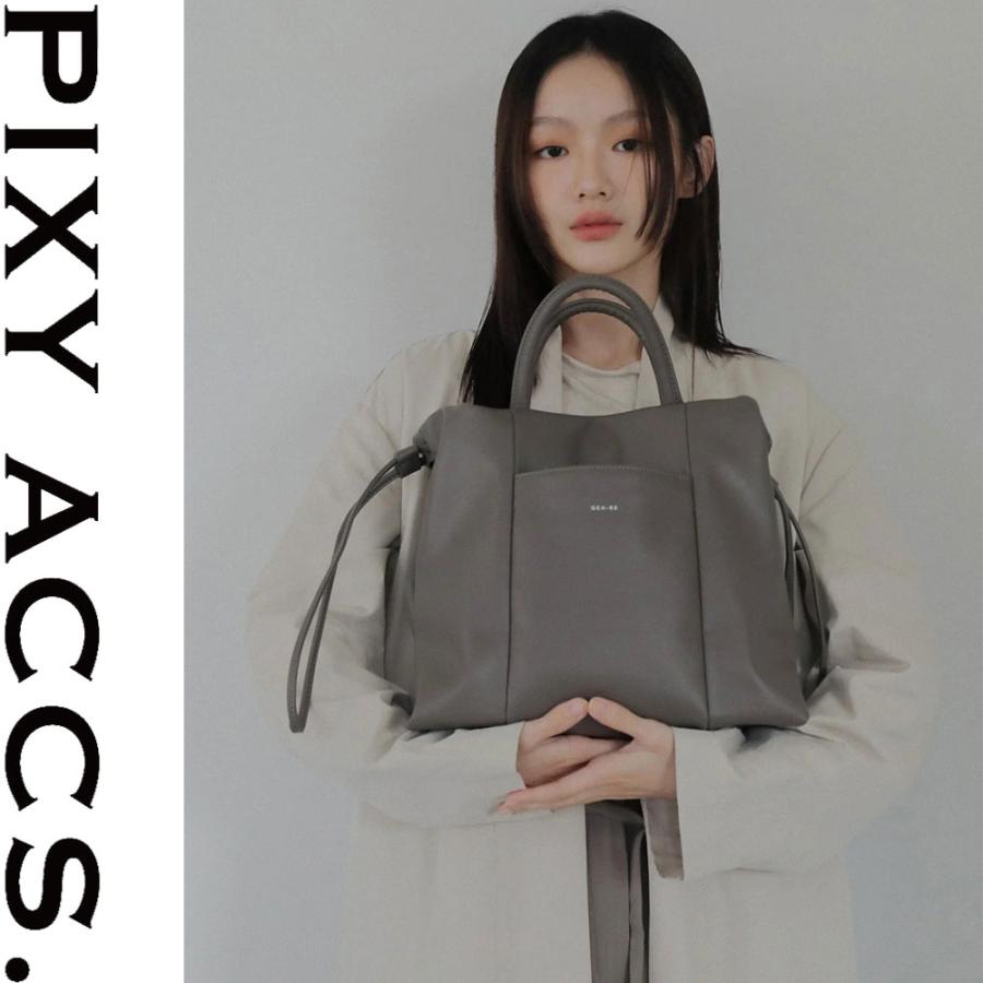 美品 グレー ハンドバッグ 保証付 返品OK 日本正規代理店 PIXY ACCS. ピクシーアックス GR240018