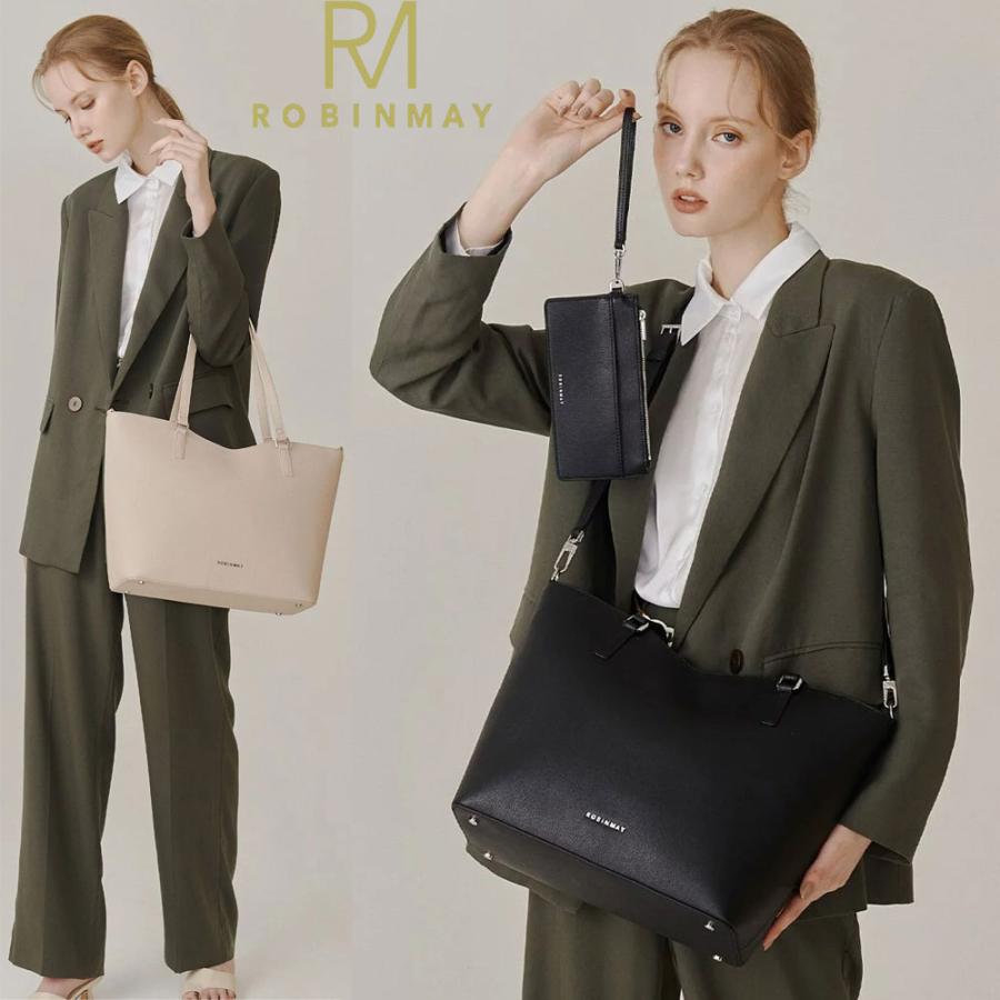 保証付 返品OK 正規品取扱店  ROBINMAY　ロビンメイ B167 Auer Tote Bag レディース トートバッグ 大きめ A4 ショルダー ポーチ付き 大容量 春夏秋冬の画像