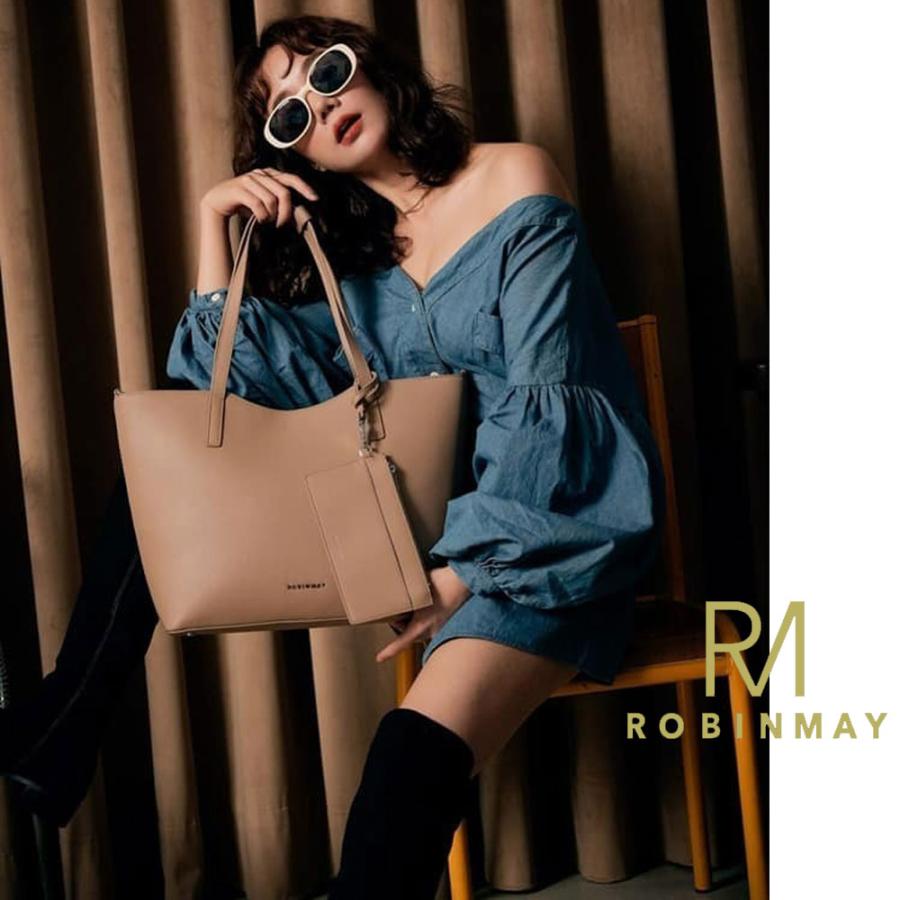 保証付 返品OK 正規品取扱店  ROBINMAY　ロビンメイ B167 Auer Tote Bag レディース トートバッグ 大きめ A4 ショルダー ポーチ付き 大容量 春夏秋冬の画像