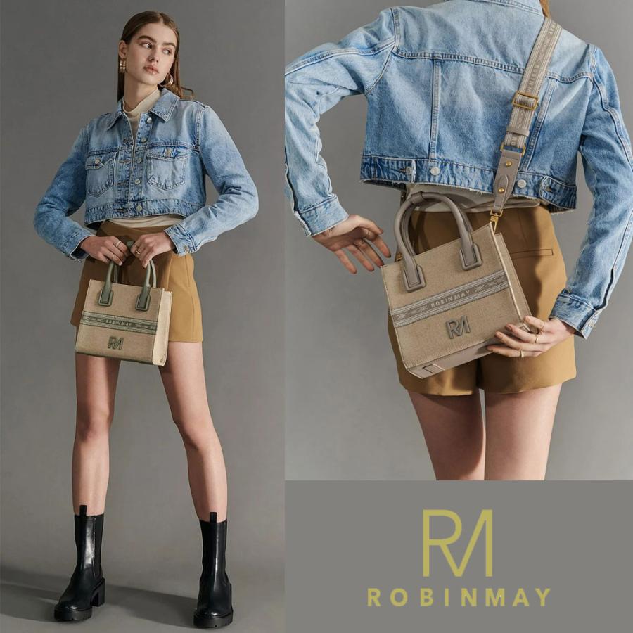 保証付 返品OK 正規品取扱店 2026 ROBINMAY ロビンメイ  B174  リネンハンドバッグ 麻 キャンバス ショルダー ビーガンレザー ヴィーガン サステナブルの画像