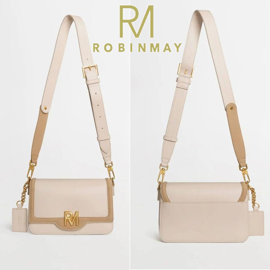 保証付 返品OK  正規品  ROBINMAY ロビンメイ  C216 Mora レディース RMロゴショルダー バイカラー スクエアハンドバッグ ツートーン 2way バック 鞄 台湾の画像