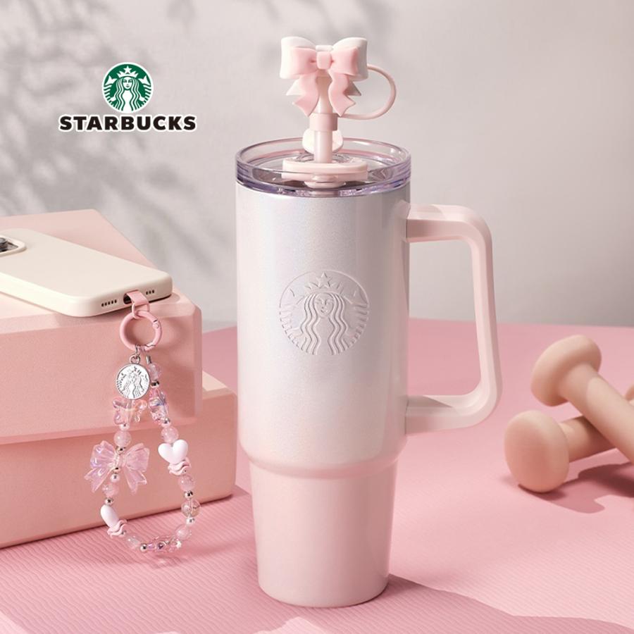 スターバックス ストロー付ハンドルタンブラー 粉900ml スターバックス（Starbucks Coffee） 2026新ブランド！保証付 返品OK