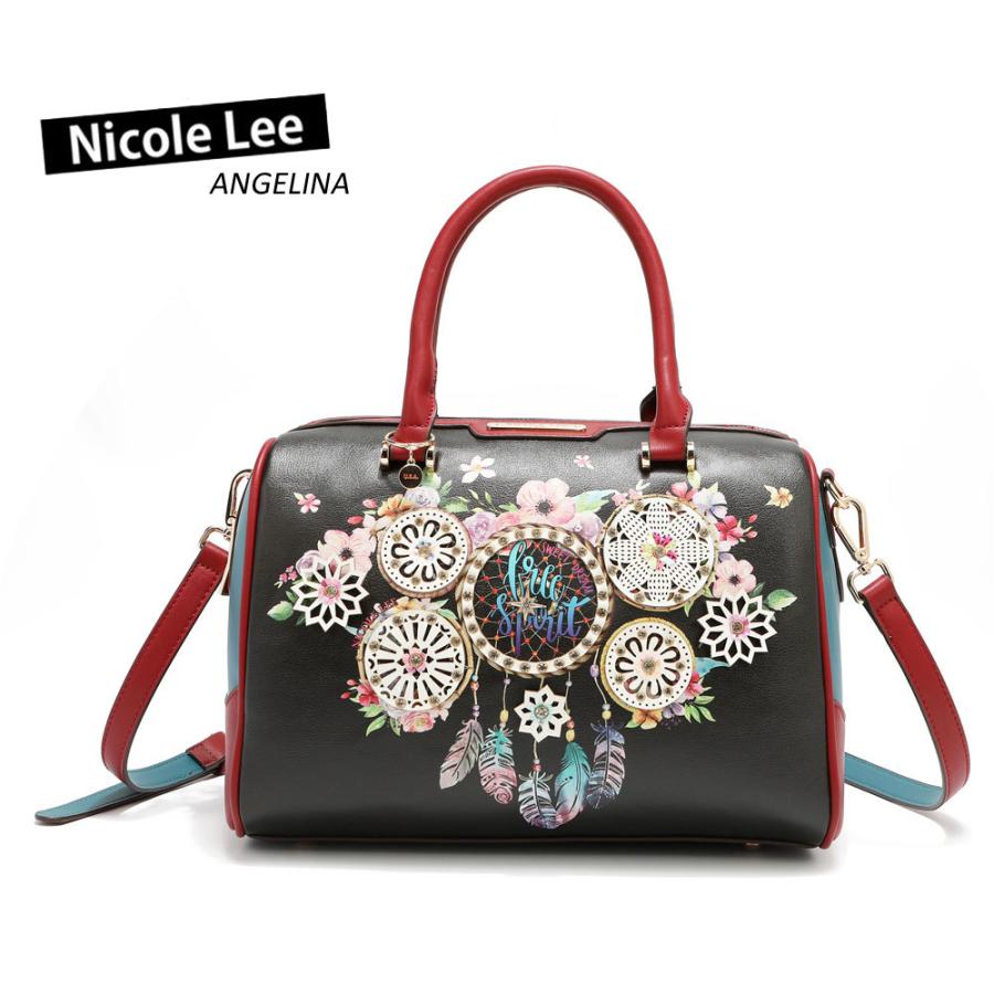 リバイバル品　復刻　数量限定！NICOLE LEE ニコールリー DC16234 DREAM OF ALL COLORS レディース ミニボストン ハンドバッグ ショルダー ドリームキャッチャー