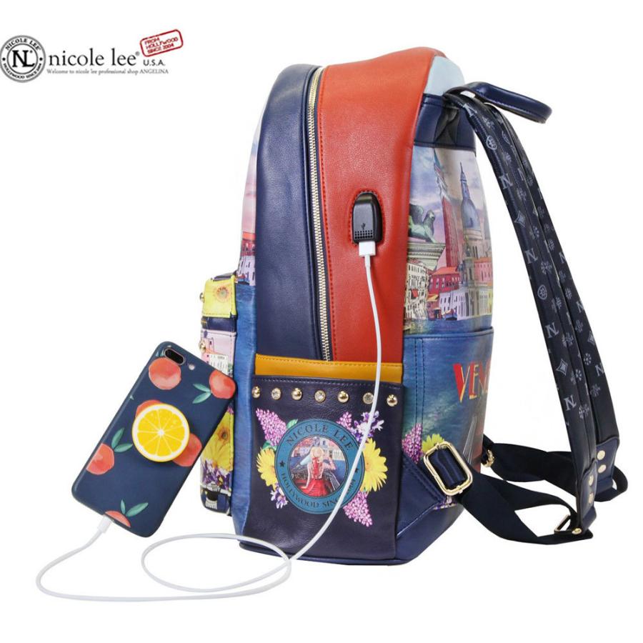 数量限定！NICOLE LEE ニコールリー USB12769L レディース アンティーク ガール リュックサック 21L USBポート付 バックパック ママバッグ_17