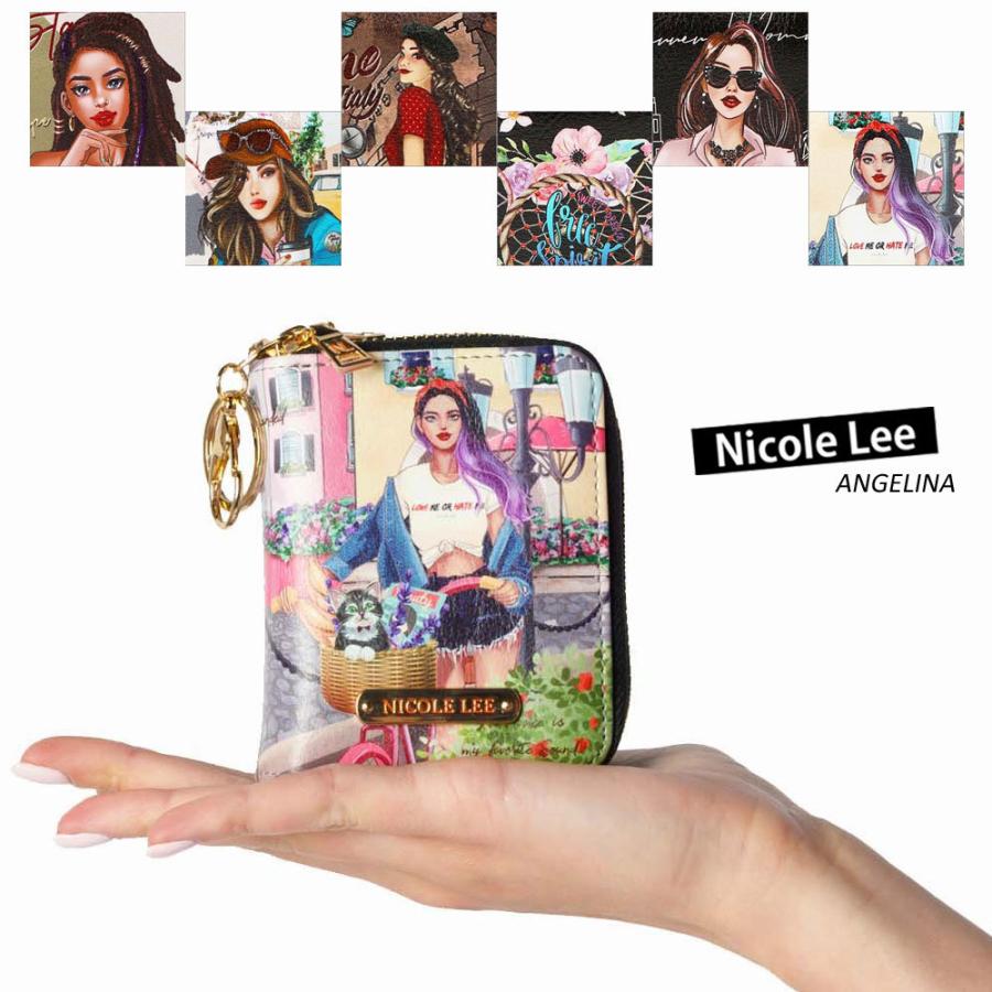 Nicole Lee（ニコールリー） 数量限定！NICOLE LEE PRT6319レディース カードケース ダブルファスナー コンパクト お札入れ  小銭入れ ミニ財布 SDGs コイン : ANGELINA - 通販 - Yahoo!ショッピング