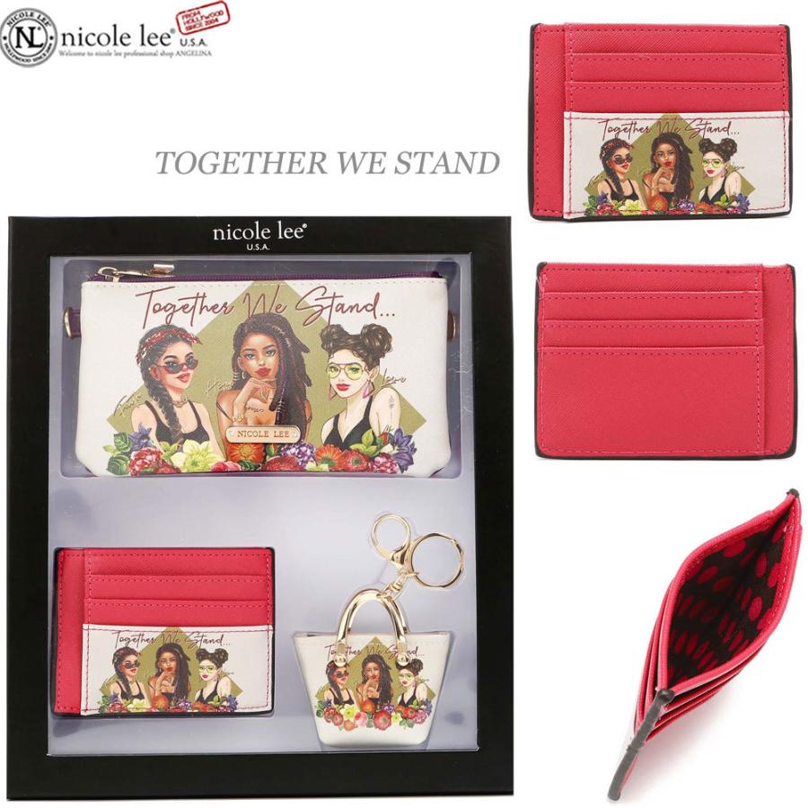 数量限定 NICOLE LEE ニコールリー PRT7011 ガールプリント お財布 ギフトボックス 小銭入れミニポーチ カードケース セット IDケース名刺定期 ニコルリー スマホ入れ 人気 ブランド 財布 ポーチ ビーガン ヴィーガン SDGs サステナブル マスクポーチ クリスマスギフト Nicole Lee（ニコールリー） 数量限定 PRT7011 ガールプリント お財布