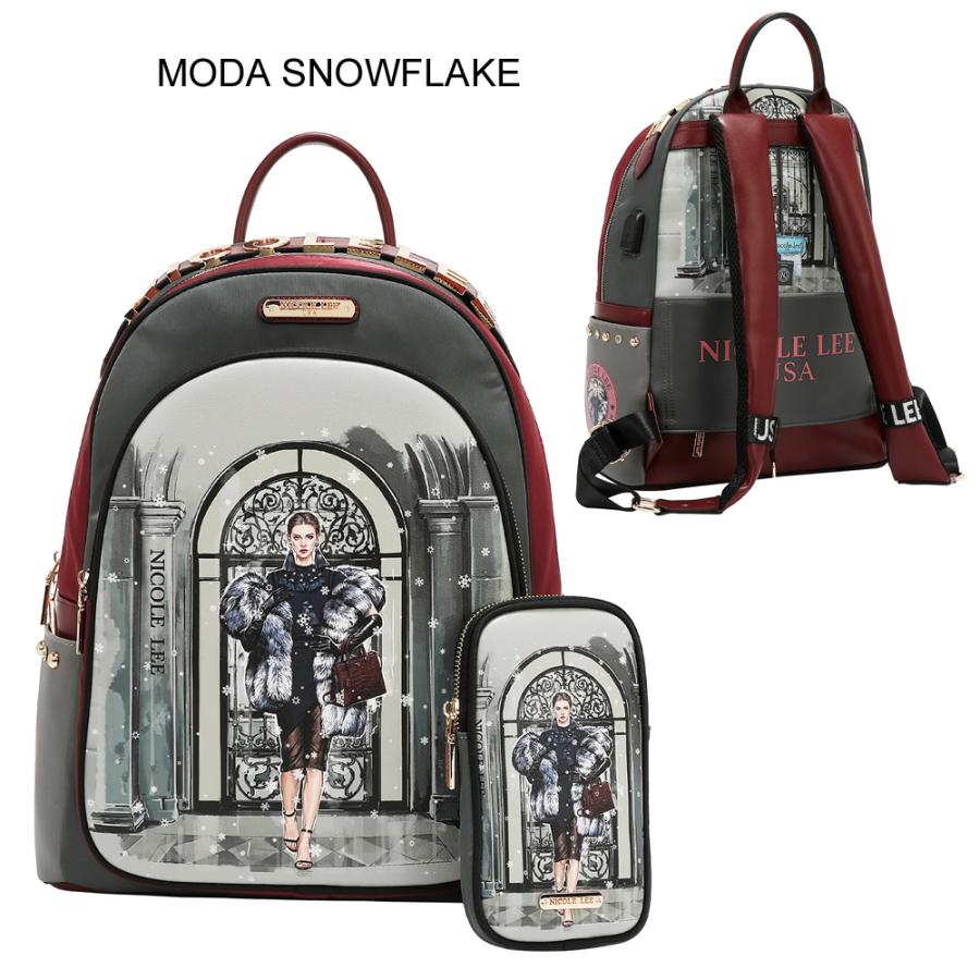 数量限定 NICOLE LEE ニコールリー BP16698 レディース ポーチ付き リュック バックパック 大きめ USB充電ポート付き 通勤通学 大容量