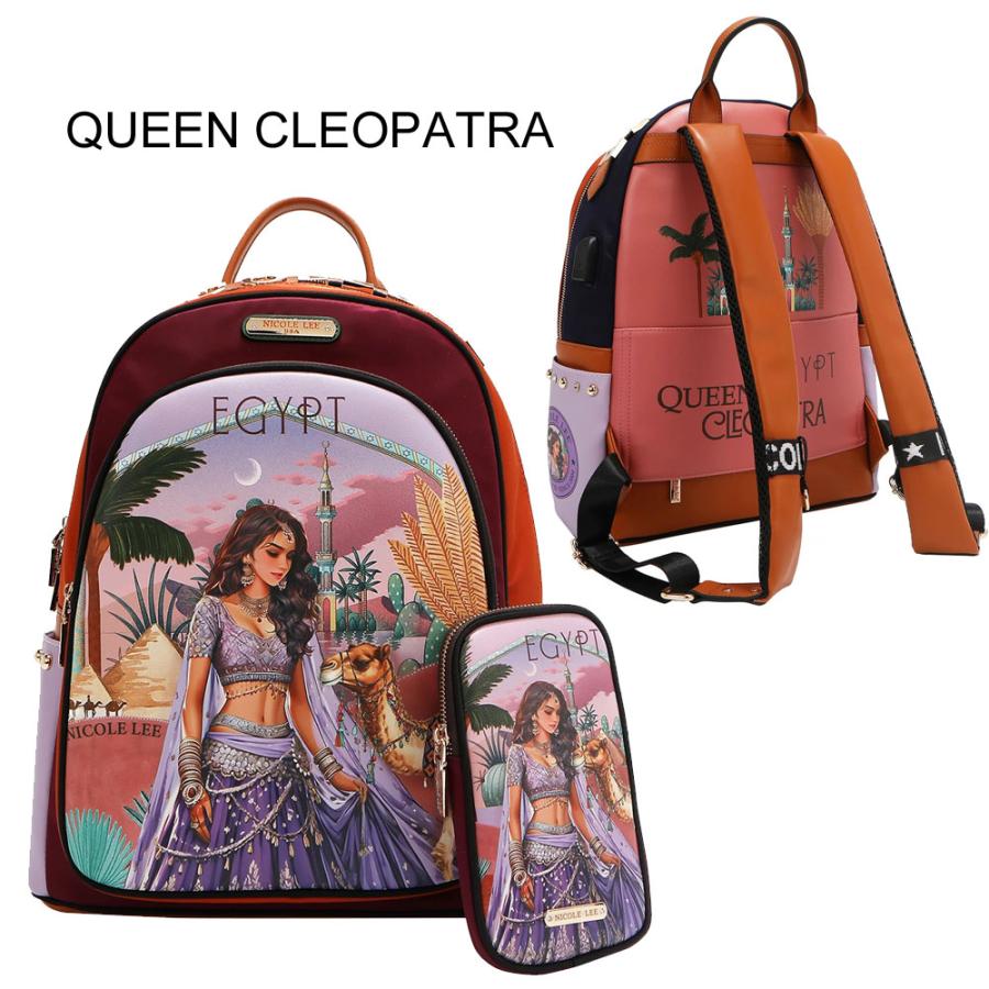 数量限定 NICOLE LEE ニコールリー BP16698 レディース ポーチ付き リュック バックパック 大きめ USB充電ポート付き 通勤通学 大容量