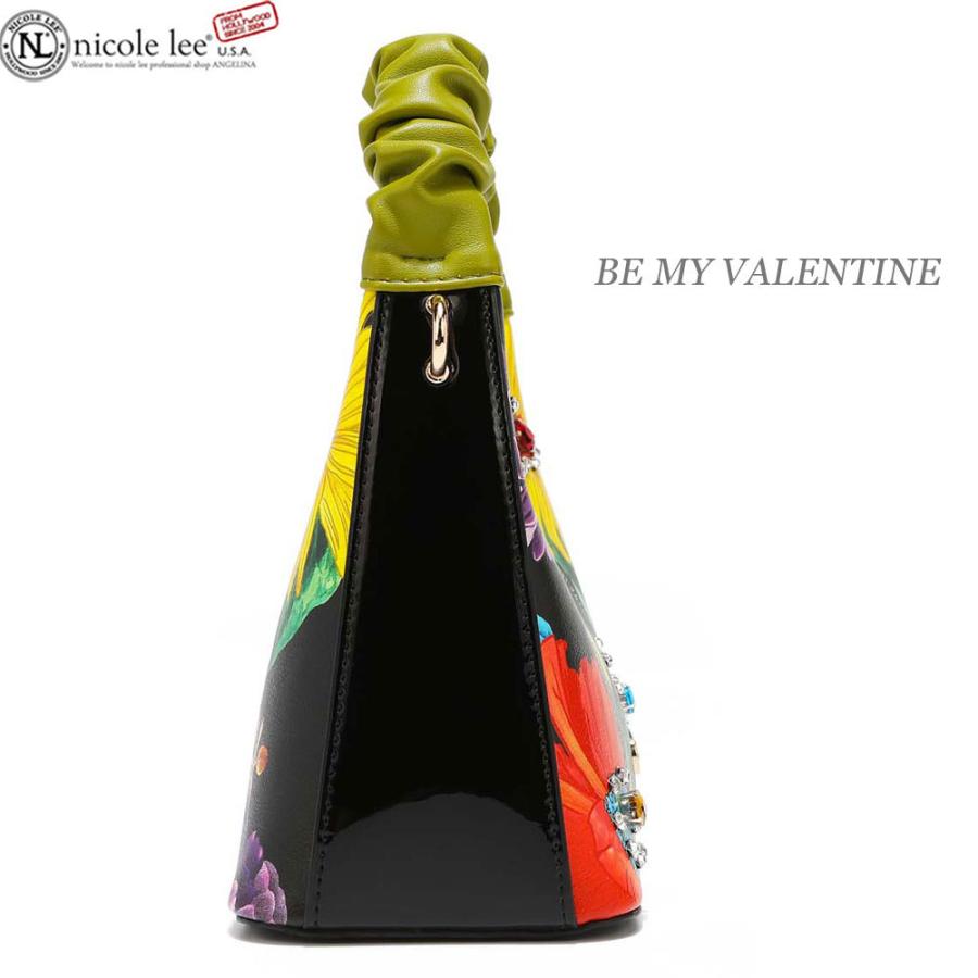 数量限定 NICOLE LEE ニコールリーPRT16499 レディース ハンドバッグ ビジュー フラワー ミニバッグ ショルダー 春夏秋冬 ビーガンレザー ヴィーガン 30代 40代 20代 サステナブル SDGs 飛行機 トラベル 花柄 フローラル ドレス 小さめ ドット柄 Nicole Lee（ニコールリー） 数量限定 ニコールリーPRT16499