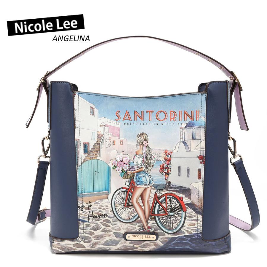 数量限定 NICOLE LEE ニコールリー SH16485 STAIRWAY TO HEAVEN レディース ワンショルダートートバッグ ビジュー サントリーニ島 春夏秋冬