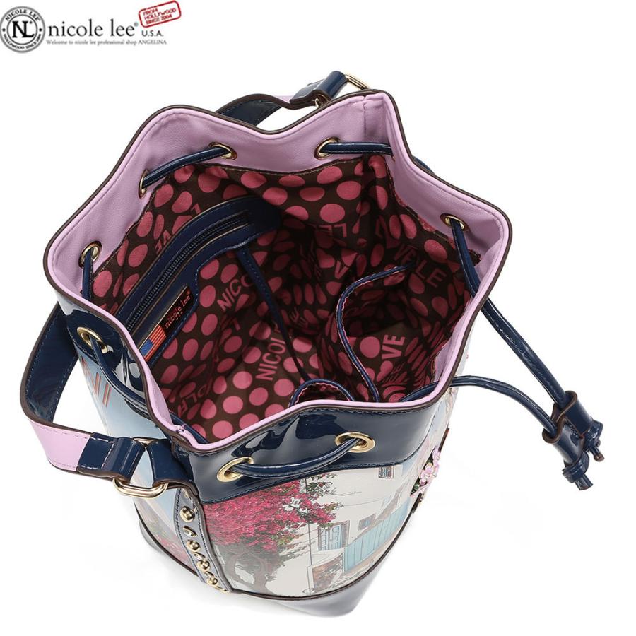 数量限定 NICOLE LEE ニコールリー SH16490 STAIRWAY TO HEAVEN レディース 巾着ハンドバッグ ビジュー サントリーニ島 春夏秋冬 ビーガンレザー ヴィーガン 人気 30代 40代 20代 サステナブル SDGs エーゲ海 ブーケ スパンコールフラワー ネイビー Nicole Lee（ニコールリー） 数量限定 SH16490 STAIRWAY TO HEAVEN