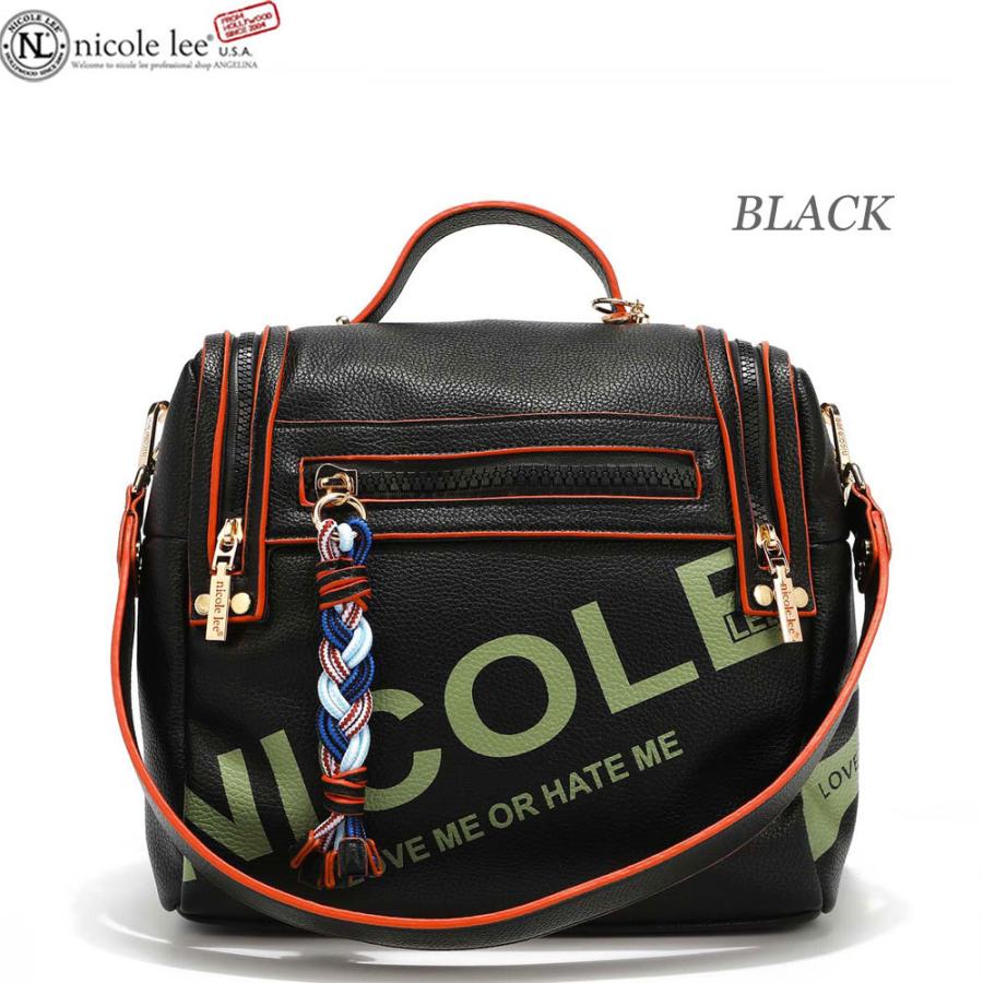 数量限定 NICOLE LEE ニコールリー P16463 KAI レディース ビッグロゴ ミニリュック リュックサック 三つ編みストラップ 春夏秋冬 ビーガンレザー_1