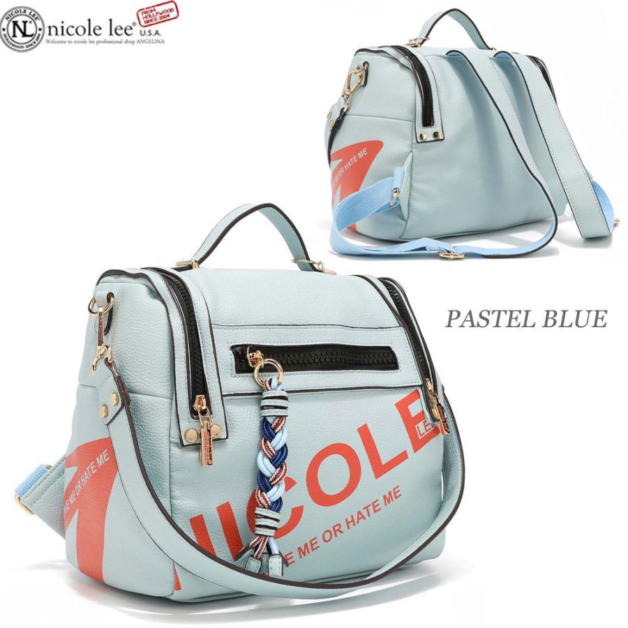 数量限定 NICOLE LEE ニコールリー P16463 KAI レディース ビッグロゴ ミニリュック リュックサック 三つ編みストラップ 春夏秋冬 ビーガンレザー_12