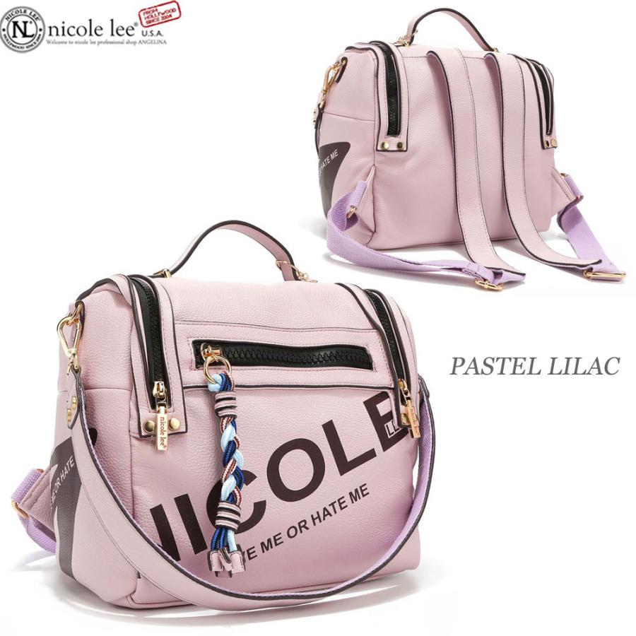数量限定 NICOLE LEE ニコールリー P16463 KAI レディース ビッグロゴ ミニリュック リュックサック 三つ編みストラップ 春夏秋冬 ビーガンレザー_4