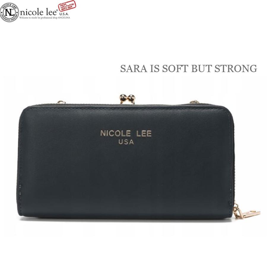 数量限定 NICOLE LEE ニコールリー PRT7302 レディース ラウンドファスナー 長財布 がま口 フラワー カード入れ さいふ インスタ ショルダー｜angelina｜07