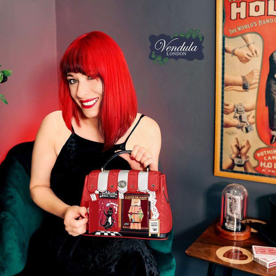 Vendula London  ベンデューラ ロンドン House of Cards Magic Shop Mini Grace Bag ハンドバッグ アンティーク ストライプ 2WAY スピーディーボウラー