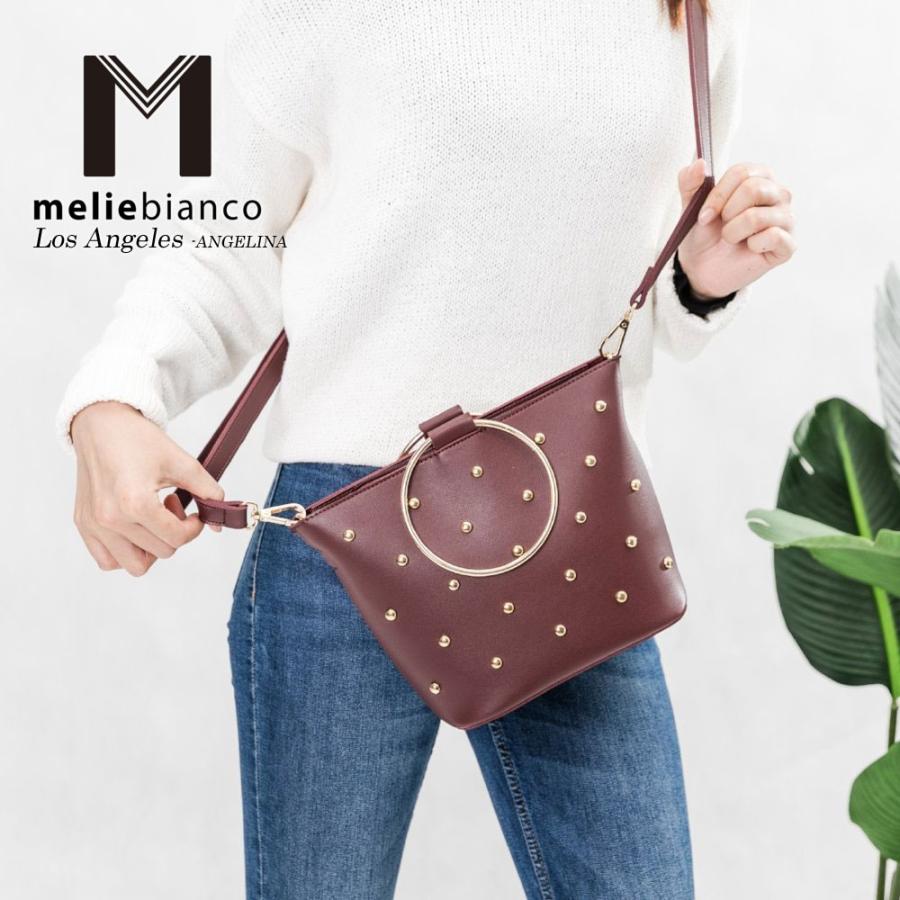 限定品　Melie Bianco（メリービアンコ）Z3016 Makenzie 掲載 レディース メタルドット柄 サークルハンドル ハンドバッグビーガンレザー革 ミニバッグ melie bianco（メリービアンコ） 限定品 Melie Bianco（メリービアンコ