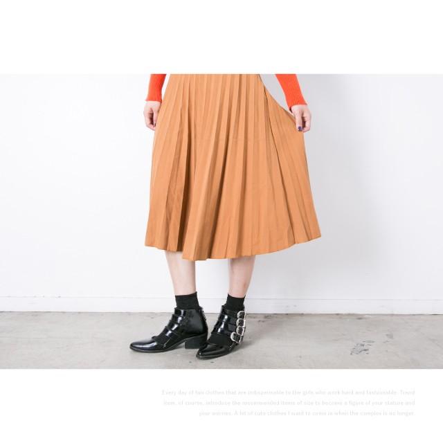 レディース ボトム スカート ロング丈 プリーツスカート ロング