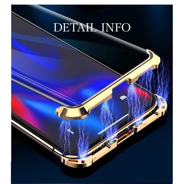 iPhoneXS Max バンパー ケース 背面保護 マグネットバンパー 透明 在庫一掃セール iPhoneX ケース 背面強化ガラス アルミバンパー