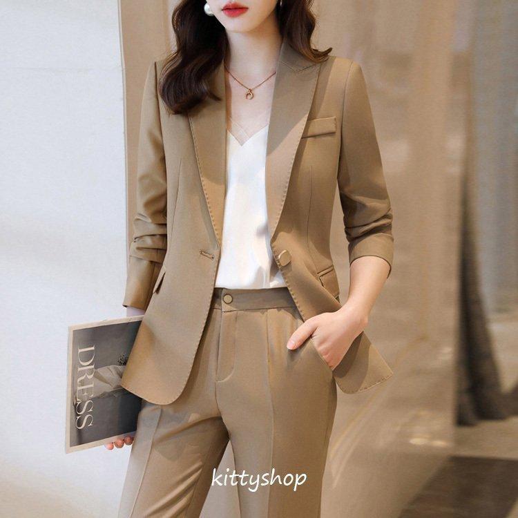 パンツスーツ レディース スーツ ベージュ ワイン赤 スーツ フォーマル ブルー 通勤 OL 20代 30代 40代 カジュアルスーツ 入学式 卒業式  :lkp20230222115176:富士研磨 - 通販 - Yahoo!ショッピング