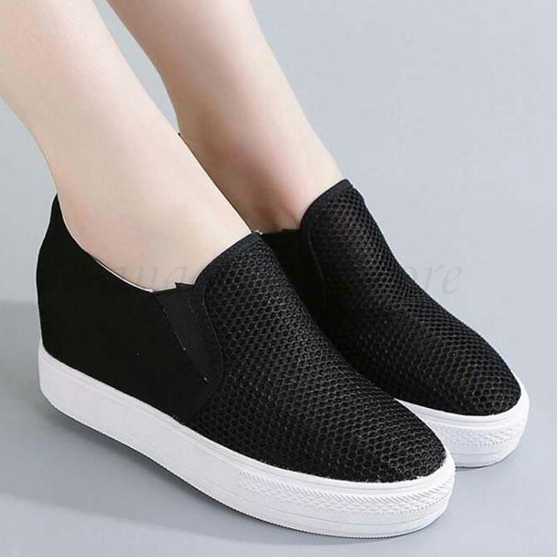 インヒールスニーカー スニーカー レディース メッシュスニーカー 白 黒 厚底 ローカットインヒールスニーカー スニーカー スリッポン ヒール7cm Pwesa9 富士研磨 通販 Yahoo ショッピング