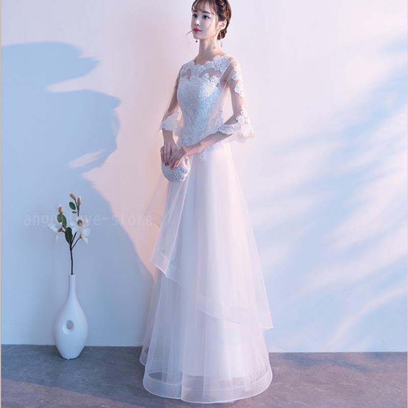 ウエディングドレス ウェディングドレス 二次会 ドレス 花嫁 結婚式 花嫁 白 ワンピース 結婚式 演奏会 フォーマルドレス ロングドレス Sh068 富士研磨 通販 Yahoo ショッピング