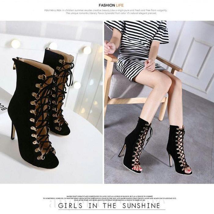 サマーブーツ ブーツサンダル ピンヒール ヒール12cm ショートブーツ 春ブーツ 夏 ブーツ夏 サマーブーツ レースアップ オープントゥ ブーティー Sustwk 富士研磨 通販 Yahoo ショッピング