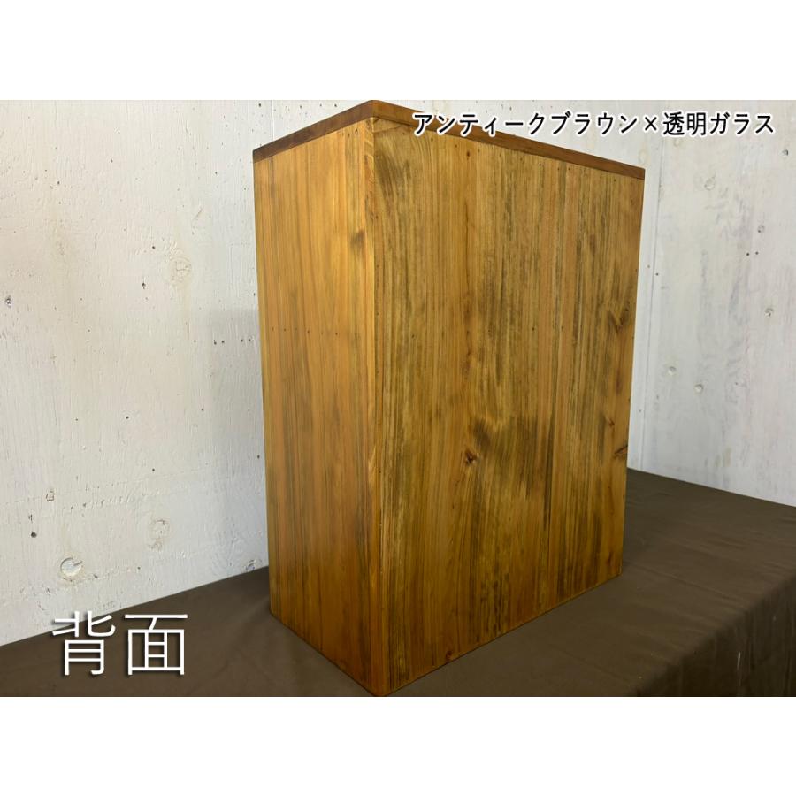 キャビネット アンティークブラウン 透明ガラス 40×20×50cm キャビネット アンティークブラウン 透明ガラス 40×20×50cm