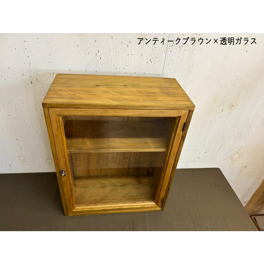 キャビネット アンティークブラウン 透明ガラス 40×20×50cm キャビネット アンティークブラウン 透明ガラス 40×20×50cm