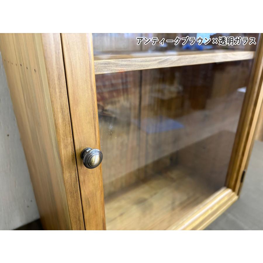 キャビネット アンティークブラウン 透明ガラス 40×20×50cm キャビネット アンティークブラウン 透明ガラス 40×20×50cm