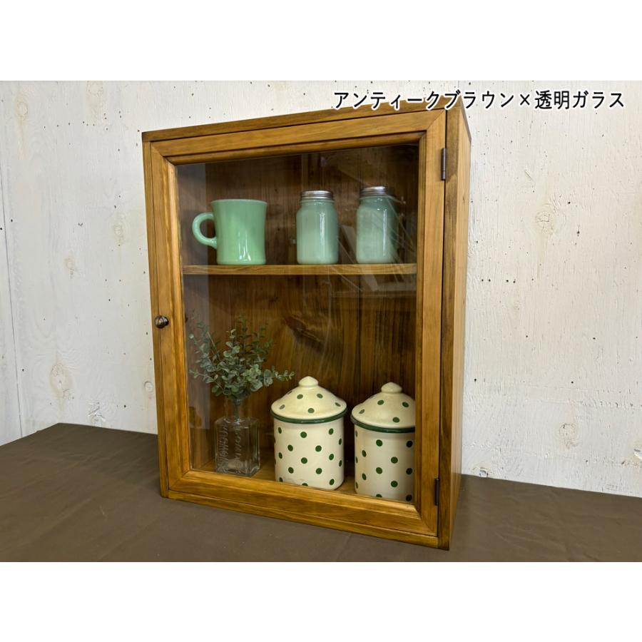 キャビネット アンティークブラウン 透明ガラス 40×20×50cm キャビネット アンティークブラウン 透明ガラス 40×20×50cm