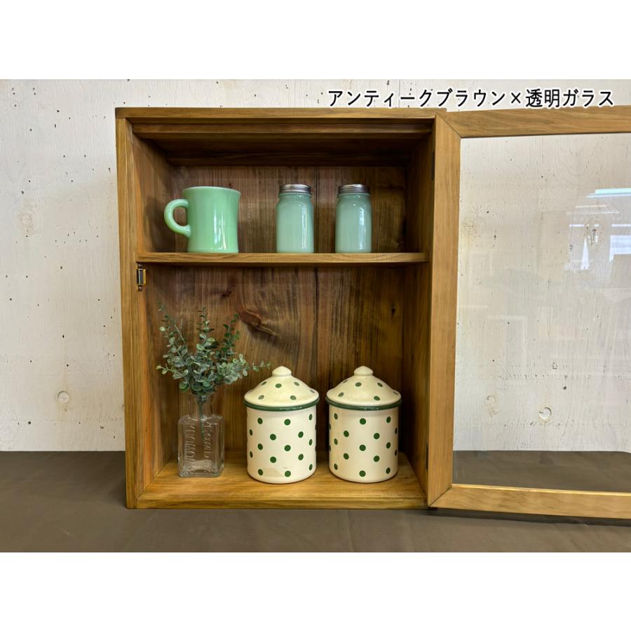 キャビネット アンティークブラウン 透明ガラス 40×20×50cm キャビネット アンティークブラウン 透明ガラス 40×20×50cm