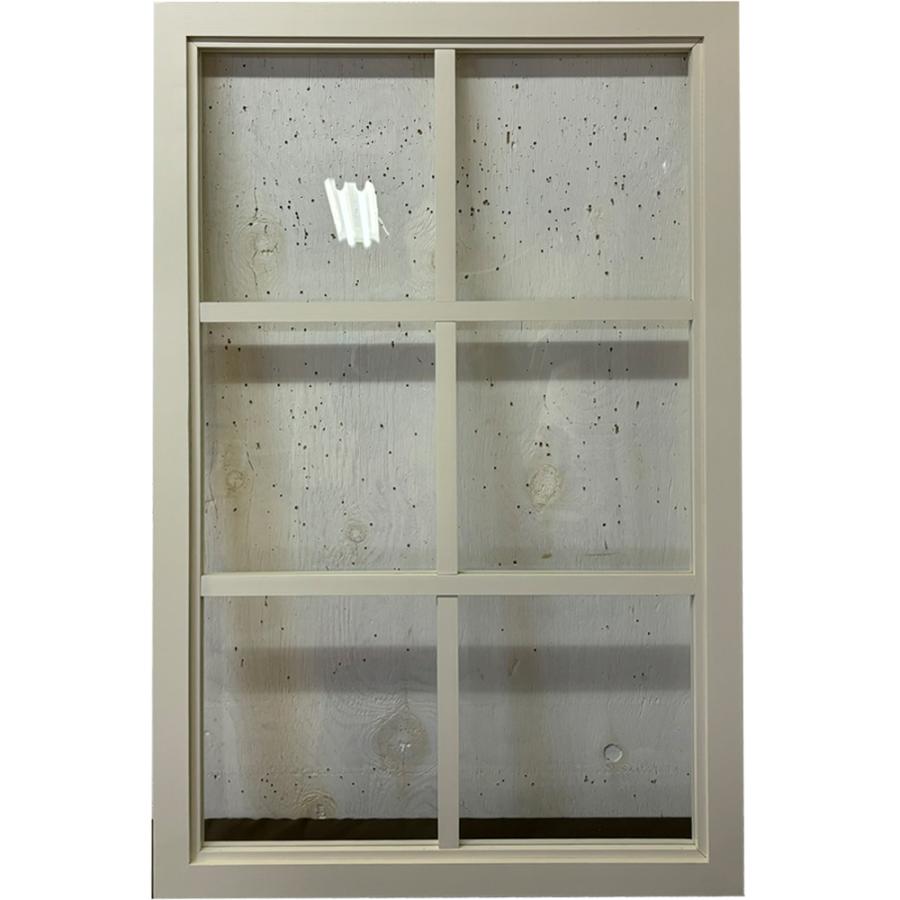 室内窓 両面2×1中桟入り 57×3.5×90cm アンティークホワイト 透明ガラス