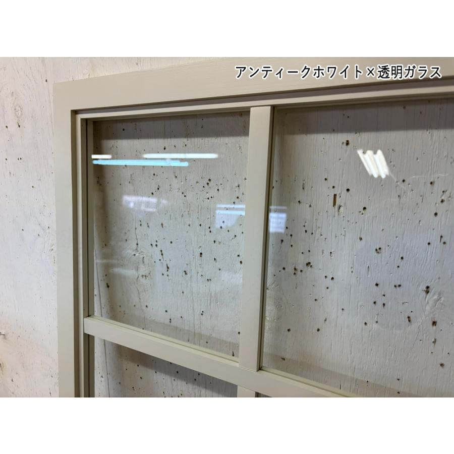室内窓 両面2×1中桟入り 57×3.5×90cm アンティークホワイト 透明ガラス