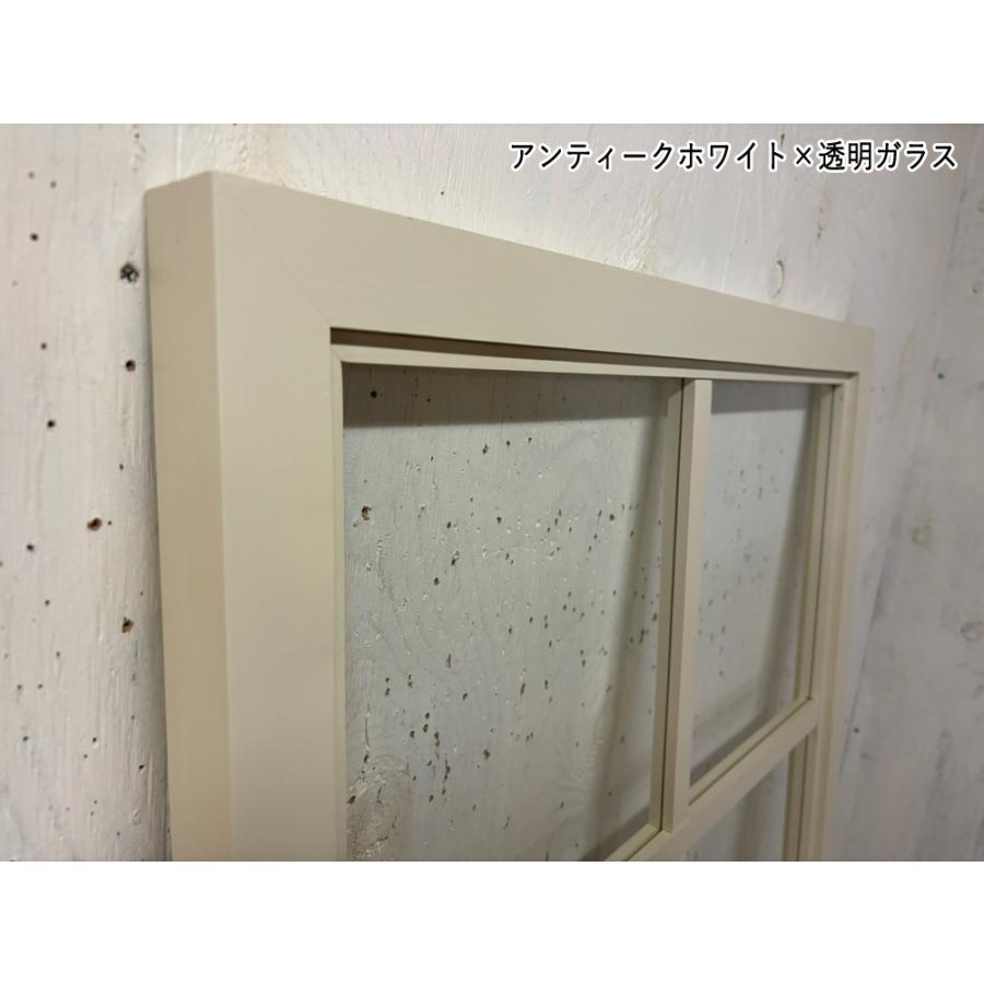 室内窓 両面2×1中桟入り 57×3.5×90cm アンティークホワイト 透明ガラス フィックス窓 飾り窓 FIX窓 木製 ひのき ハンドメイド 受注製作_6