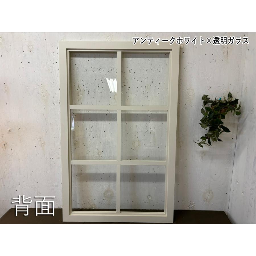室内窓 両面2×1中桟入り 57×3.5×90cm アンティークホワイト 透明ガラス フィックス窓 飾り窓 FIX窓 木製 ひのき ハンドメイド 受注製作_9