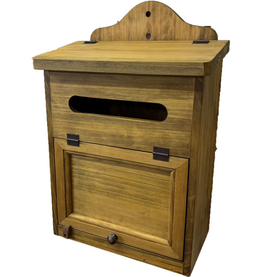 早め発送 縦型ポスト アンティークブラウン 30×19×45cm 角2封筒が