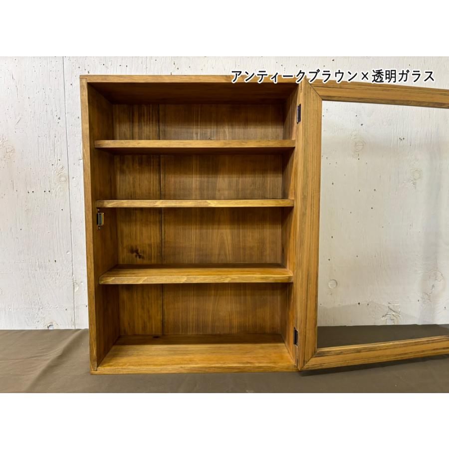 コレクションケース アンティークブラウン 透明ガラス 35×14 コレクションケース アンティークブラウン 透明ガラス 35×14