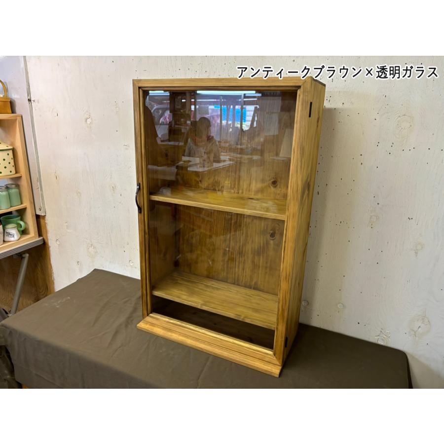 コレクションケース 透明ガラス扉 アンティークブラウン コレクションケース アンティークブラウン 透明ガラス扉 47×23×75cm