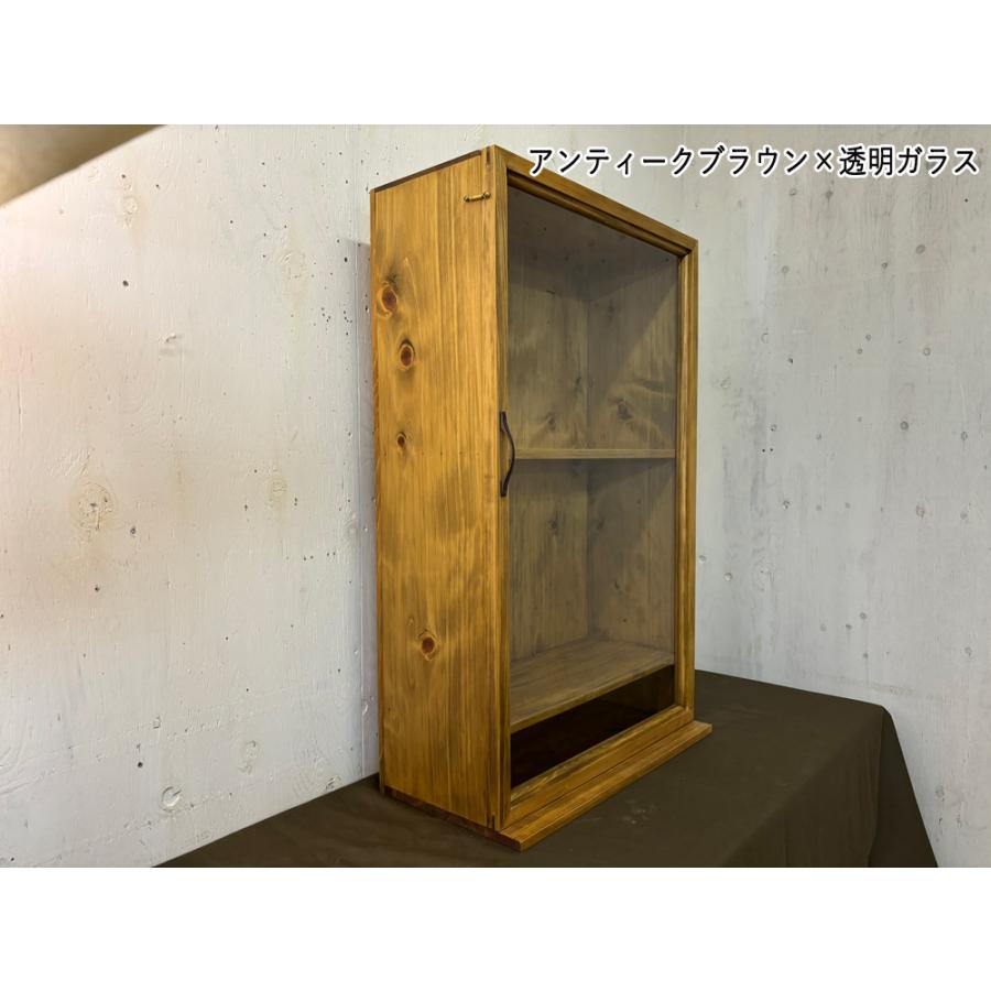 コレクションケース 透明ガラス扉 アンティークブラウン コレクションケース アンティークブラウン 透明ガラス扉 47×23×75cm